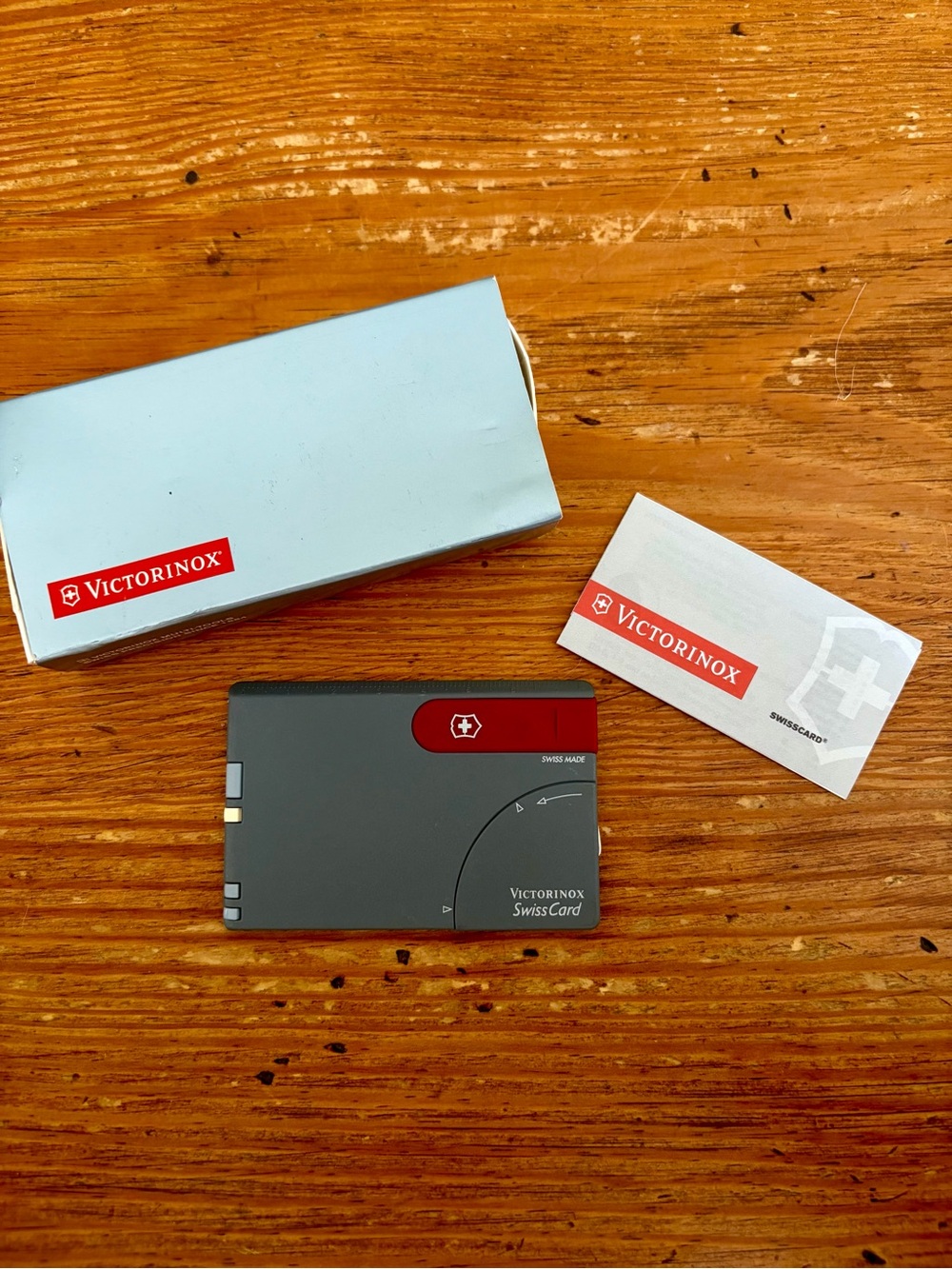 Victorinox SwissCard Slim Tool in Gray with Red Accent